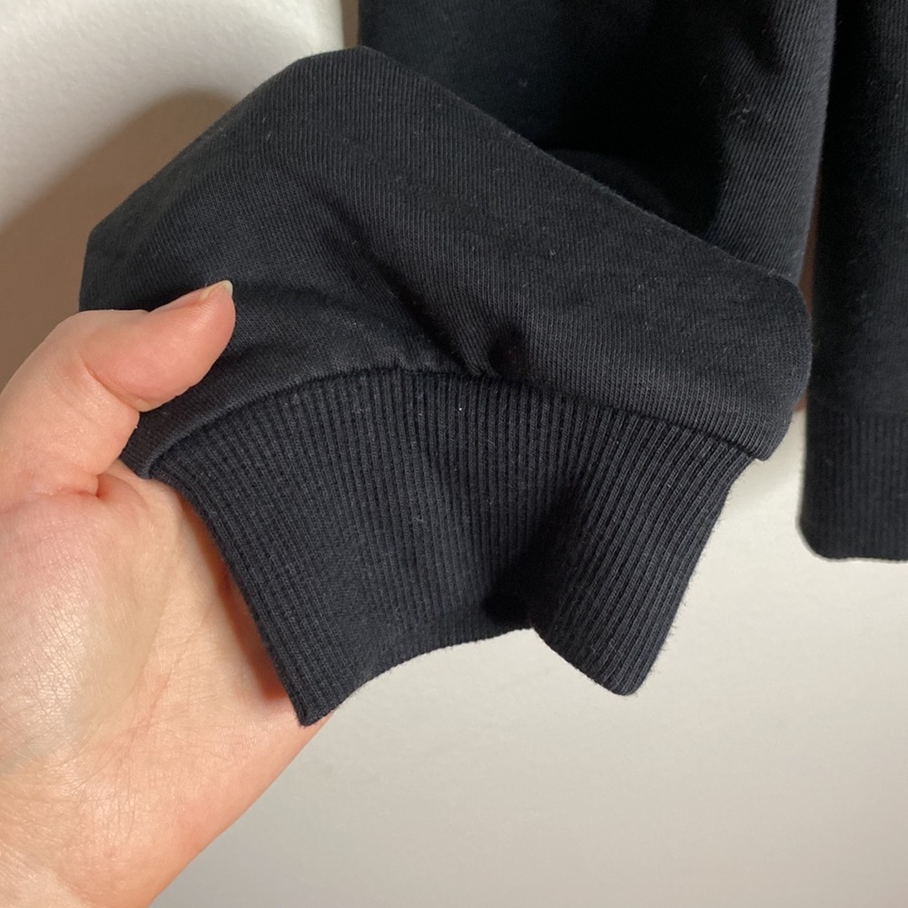 Zara Ruffled bib collar black sweatshirt with a front bow tie size M - Picture 9 of 13